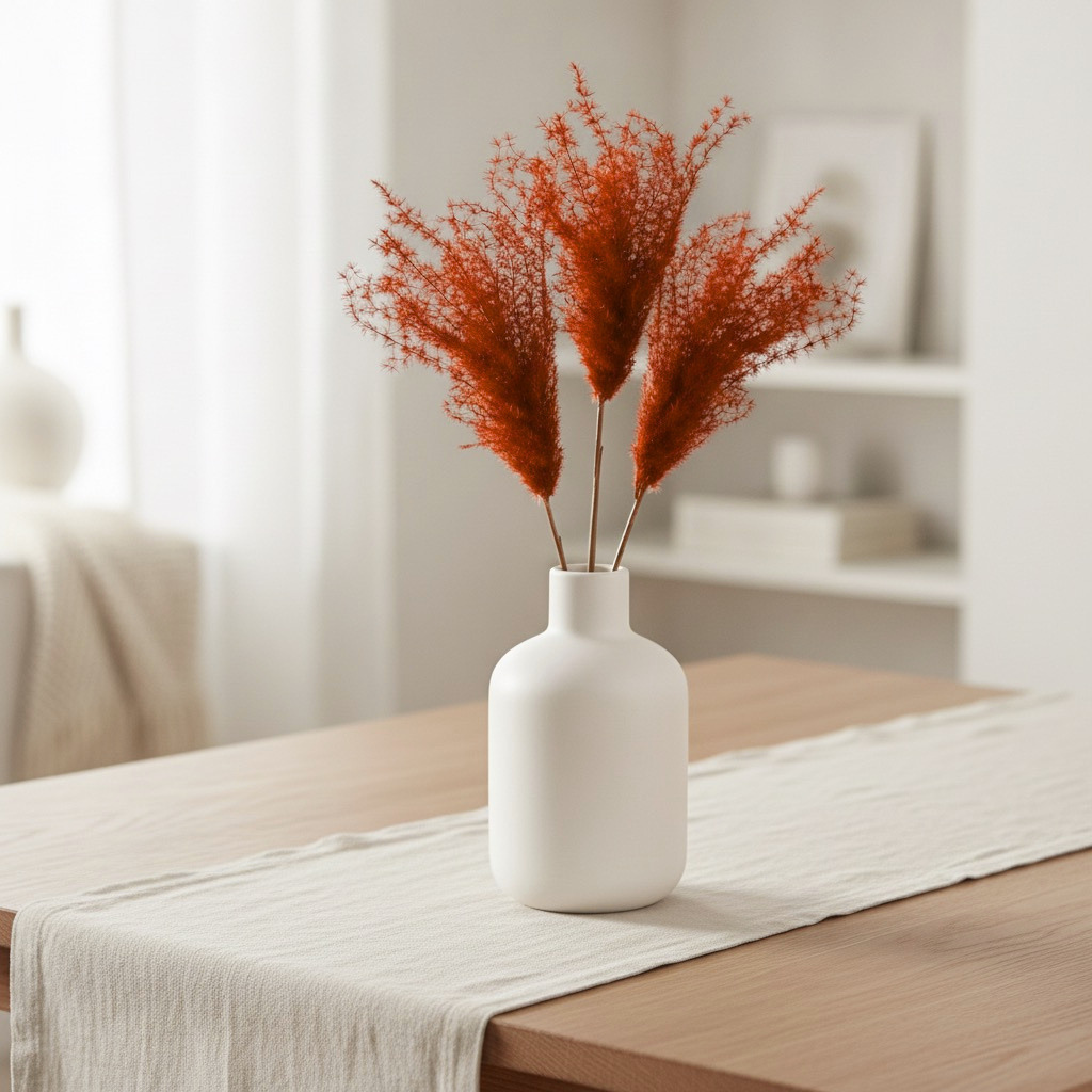 Sušený Miscanthus neboli ozdobnice v odstínu terracotta